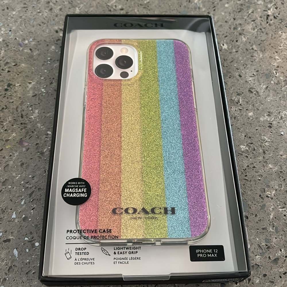 iPhone 12 Pro Max Coach Rainbow Pride Phone Case NEW